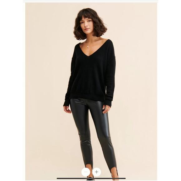 NWT WeWoreWhat Vegan Leather Stirrup‎ Leggings - XS Black - Picture 1 of 6